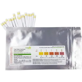 SimplexHealth Trinkwasser Wasserhärtetest Härte/Gesamthärte (20 Teststreifen) zuverlässige und schnelle Ergebniss