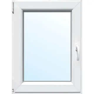 Kunststoff-Fenster 1-flg. 2-Fach Verglasung Weiß 100 cm x 80 cm DIN Links