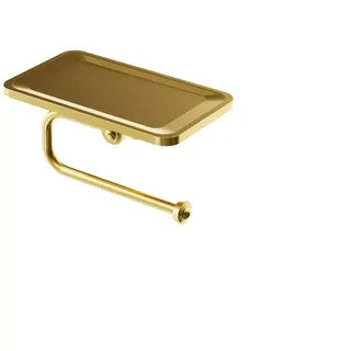 Steinberg Serie 550 Papierrollenhalter, ohne Deckel, mit Ablage, 5502820BG, Farbe: Brushed Gold