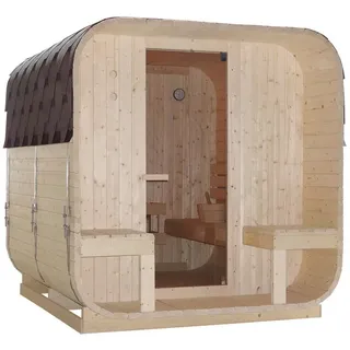 Sauna , Naturfarben , Holz, Glas , Fichte , 220x194x188.2 cm , Freizeit & Co, Wellness & Gesundheit, Sauna
