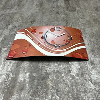 Digital Designer Art abstrakt orange Designer Wanduhr modernes Wanduhren Design leise kein ticken DIXTIME 3D-0386 - Orange