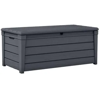 Kissenbox 454L Grau Garten Truhe Außen Aufbewahrung Deckel Kiste Geräte Auflagen