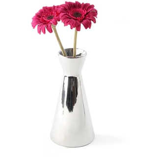 Holst Porzellan VX 2224 Blumenvase 18 cm X-Form Silber, Silber, 9.5 x 9.5 x 18.5 cm