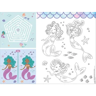 Folat 23936 Meerjungfrau Geburtstag Deko Blau mit Irisierende Glitzer - Spiele Platzdeckchen - Mermaid Magic - 6 Stück - Nixe Dekoration für Meerjungfrauparty