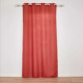 Douceur d'Intérieur Zeline Ösenvorhang (140 x 280 cm), Terracotta, einfarbiger Polyester und Metallic-Garn