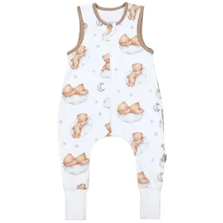 Babyschlafsack TUPTAM "Schlafsack mit Füßen Babyschlafsack mit Beinen Unwattiert" Gr. 116, weiß (bären auf wolken, weiß, braun), Schlafsäcke, Baby, L: 122cm, Obermaterial: 100% Baumwolle CO., Babyschlafsack, L:122cm