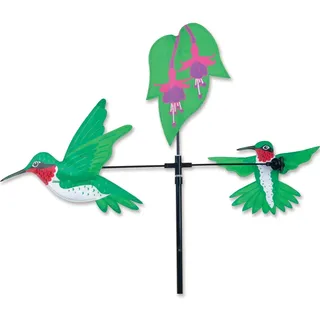 Kolibri-Spinner mit beweglichen Flügeln - Gartendekoration zum Einpflanzen - HQ - Motiv Fuchsia - Wetterfest