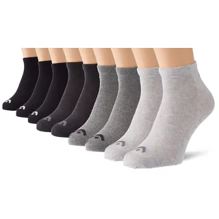 Head Unisex Sneaker Socken, Schwarz/Grau, 43/46 (9er Pack)