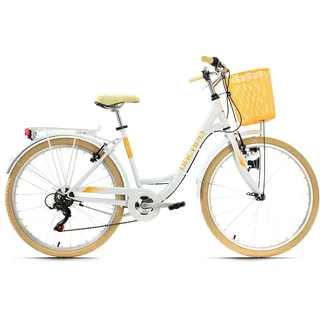 KS-Cycling Cantaloupe 26 Zoll RH 48 cm Damen weiß inkl. Korb