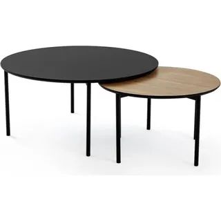 Designertische Runde Tische Couchtische Wohnzimmertisch-Sets Satztische - Schwarz