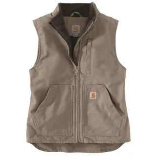 CARHARTT SHERPA LINED MOCK NECK VEST Taupe Grey 38