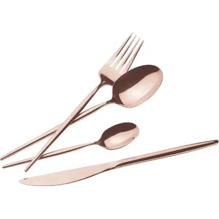 Berlinger Haus Besteck-Set 24-teilig - Edelstahl mit Spiegelglanz und Rose Gold PVD-Beschichtung - Messer, Gabeln, Löffel und Teelöffel - Elegantes Design mit Geschenkbox - Gold