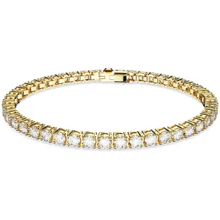 Swarovski Matrix Tennis, Vergoldetes Armkettchen mit Strahlenden Swarovski Kristallen 16 cm