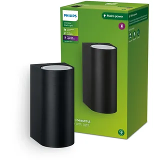 Philips Wandleuchte up/down schwarz IP44 2x max. 35W exkl. Leuchtmittel
