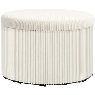 Homcom Sitzhocker mit Stauraum Cord 60 x 41 x 60 cm Beige