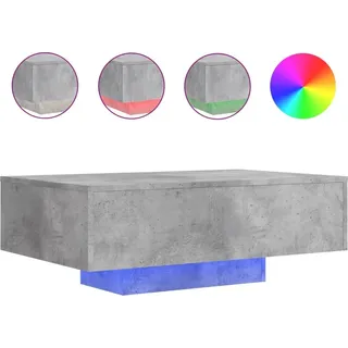 vidaXL Couchtisch mit LED-Leuchten Betongrau 85x55x31 cm - Grau