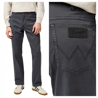 Wrangler | Herrenhose Texas schwarz Regular Fit Baumwolle Stretch Business Casual W34 L30 - Schwarz