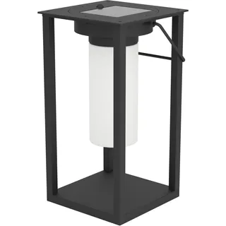 EGLO LED Tischlampe solar Usigni, Solarlampe außen, Deko für Balkon und Terrasse, Außenbeleuchtung Garten, Solarlaterne outdoor aus schwarzem Kunststoff, IP44