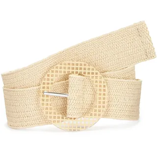LASCANA Taillengürtel "Stretchgürtel, Bauchgürtel, Gürtel für Kleid & Overall, Sommergürtel" in moderner Bast-Optik mit Shaping-Effekt dank elastischem Material, natur, beige