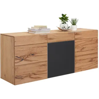 Voglauer Sideboard , Anthrazit, Eichefarben , Holz , Altholz, Eiche , furniert, massiv , 2 Fächer , 192x82x51.6 cm , Goldenes M, Made in Austria , Typenauswahl, Beimöbel erhältlich , Kleinmöbel, Kommoden, Sideboards