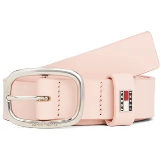 Ledergürtel TOMMY JEANS "TJW OVAL 3.0 cm breit", Damen, Gr. 80, pink (delicate pink), Rindsleder, Gürtel Ledergürtel, Ovale Einfachdornschließe und Logo am Verschluss