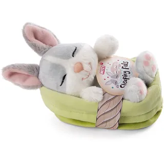 NICI Sleeping Pets Hase grau im Körbchen