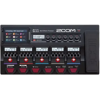 Zoom G11 Multi-Effektpedal für Gitarre mit Touchscreen, Amp-Modeling, Verstärker-Bedienelemente, komplettes Pedalboard & Audio-Interface