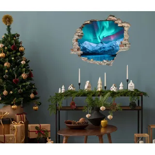 Queence "Nordlichter", selbstklebender Wandsticker Weihnachten,
