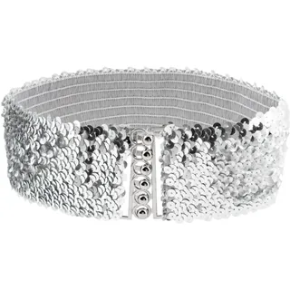 Pailletten Breite Gürtel Damen Metall Schnallen Glänzender Taillengürtel, Damen Breiter Elastischer Taillengürtel Vintage Stretchy Kleid Gürtel