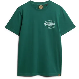 Superdry Classic Vintage Logo Heritage Kurzarm-T-Shirt Bengreen Marl S