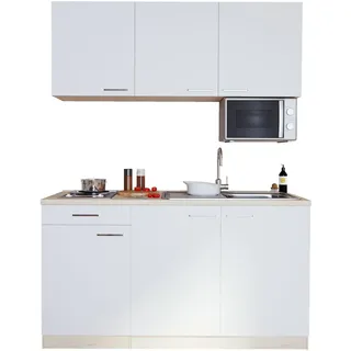 Respekta Küchenzeile 150 cm Weiß-Eiche sägerau
