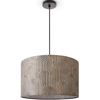 Paco Home Pendelleuchte »Hugo Pillar«, Leuchtmittel E27   ohne Leuchtmittel, Pendelleuchte Wohnzimmer Stofflampe Rund Esszimmer Vintage Retro, schwarz