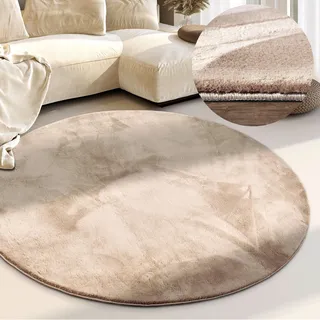 Villeroy & Boch Teppich »Leon« rund 15 mm Höhe Langflor, Shaggy, einfarbig, flauschig, weich, glänzend, modern, uni, beige