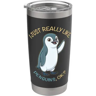 Ich mag Pinguine einfach wirklich Ok Animals Lover Little Penguin Doppelwandiger Edelstahl-Thermobecher
