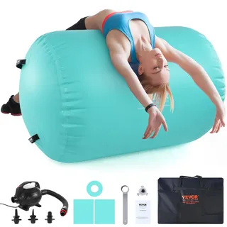 Vevor Aufblasbare Gymnastikmatte Turnmatte 80 x 132,5 cm, Air Matte Fitness Matte Pumpe Tumbling Matten, Multifunktionale Tumbling-Matte Heimgebrauch/Fitnessstudio/Yoga/Cheerleading