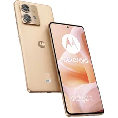 Motorola edge40 neo Smartphone (6,55"-FHD+-Display, 50-MP-Kamera, 12/256 GB, 5000 mAh, Android 13) Peach Fuzz, inkl. Schutzcover + KFZ-Adapter [Exklusiv bei Amazon]