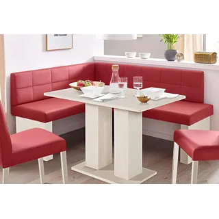 Anna 2 130 x 83 x 169 cm Kunstleder langer Schenkel rechts rot/weiß