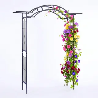 Relaxdays Rosenbogen 236 x 190 x 45 cm Schwarz