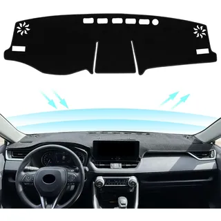remoch Armaturenbrett-Abdeckung für Toyota Rav4 2019–2022, passgenau, Mittelkonsolen-Abdeckung, Sonnenschutz, RAV 4-Pad (Schwarze Zierleiste)