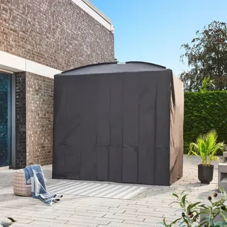 HOME DELUXE - Abdeckung - Gartenliege PROVENCE, Maße 236 x 180 x 210 cm, Farbe: Schwarz I Hollywoodschaukel Sonnenliege Schaukelliege - Dunkelgrau