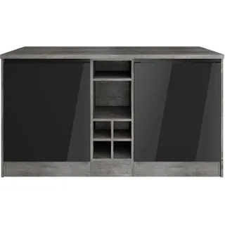 kochstation Kücheninsel KS-Virginia 153 x 100 x 85 cm Schwarz