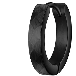 True Rebels Paar Creolen »TR323«, schwarz