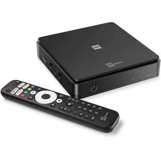TELE System ON T2 HD: Android TV DVB-T2 Empfänger, Smart TV Upgrade, Tuner DVB-T2 HEVC HDR10+HLG, HDMI, SCART Adapter Inklusive - Google Zertifiziert