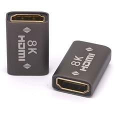 HTGuoji 8K HDMI Extension Connector HD Adapter, HDMI 2.1 Female to Female Converter 48Gbps 8K@60Hz 4K@120Hz Support 3D 1080P Full HD, eARC Dynamic HDR Compatible with Blu-ray, TV, Soundbar, Xbox, PS5