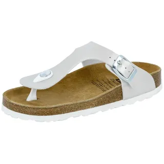 LICO Zehentrenner LICO "Zehenstegpantolette Bioline Trend Kids", Mädchen, Gr. 37, silber (silberfarben), Synthetik, Schuhe Zehentrenner