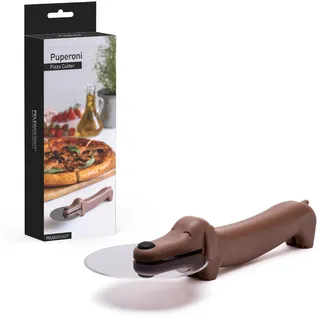 Peleg Design Puperoni Cute Pizza Cutter Wheel - Hund geformt Kunststoff Pizzaschneider Rad mit Edelstahlklinge & Haltbarem Kunststoffgriff Lustige Pizza Geschenke