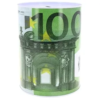 Spardose Geld Papier Münze Vintage Banknoten Dekorative Spardose Kinder Erwachsene Münzdose Metall Nicht öffnen 12,5 x 11 cm (100 Euro)