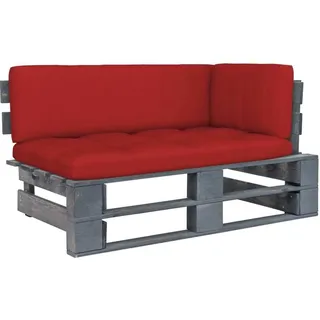 Outdoor-Ecksofa Paletten Kiefernholz Imprägniert Grau - Grau, Bunt