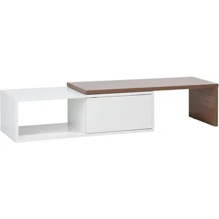Beliani TV Möbel, Dunkler Holzfarbton Weiß