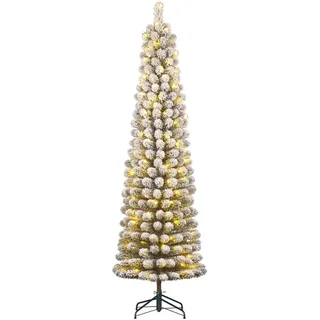 Black Box Trees Harma Schmaler Künstlicher Weihnachtsbaum mit LED-Lichtern - H185 x Ø63 cm - Grün